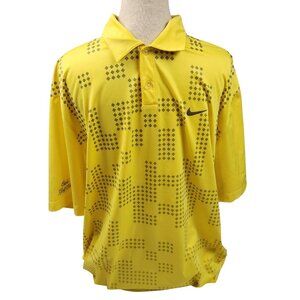 Nike Golf Yellow Dri-Fit Tour Performance Polo Shirt Oasis Golf Club Logo Size L